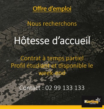 Offre d'emploi, accueil karting